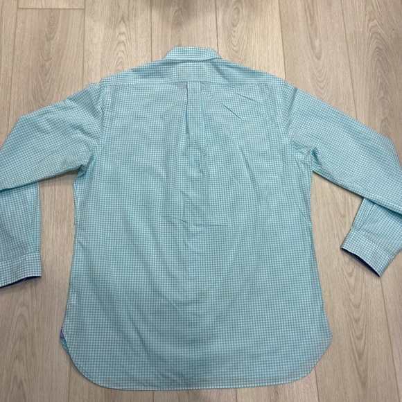 Ralph Lauren Blue & White Collared Checkered Button Down Mens Large - Picture 12 of 12